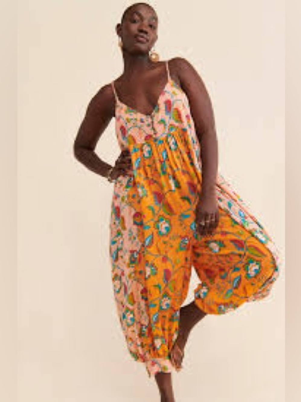 By Anthropologie Vega Lounge Jumpsuit Size Small Beach Vacation Floral